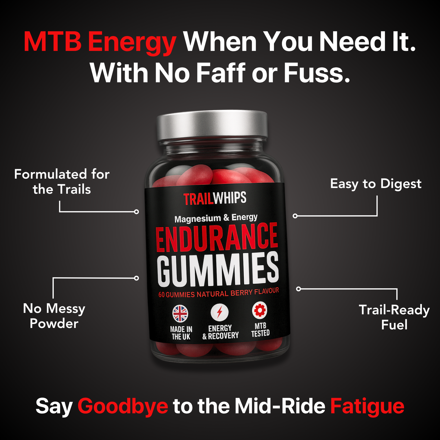 MTB Energy & Recovery Gummies - TrailWhips